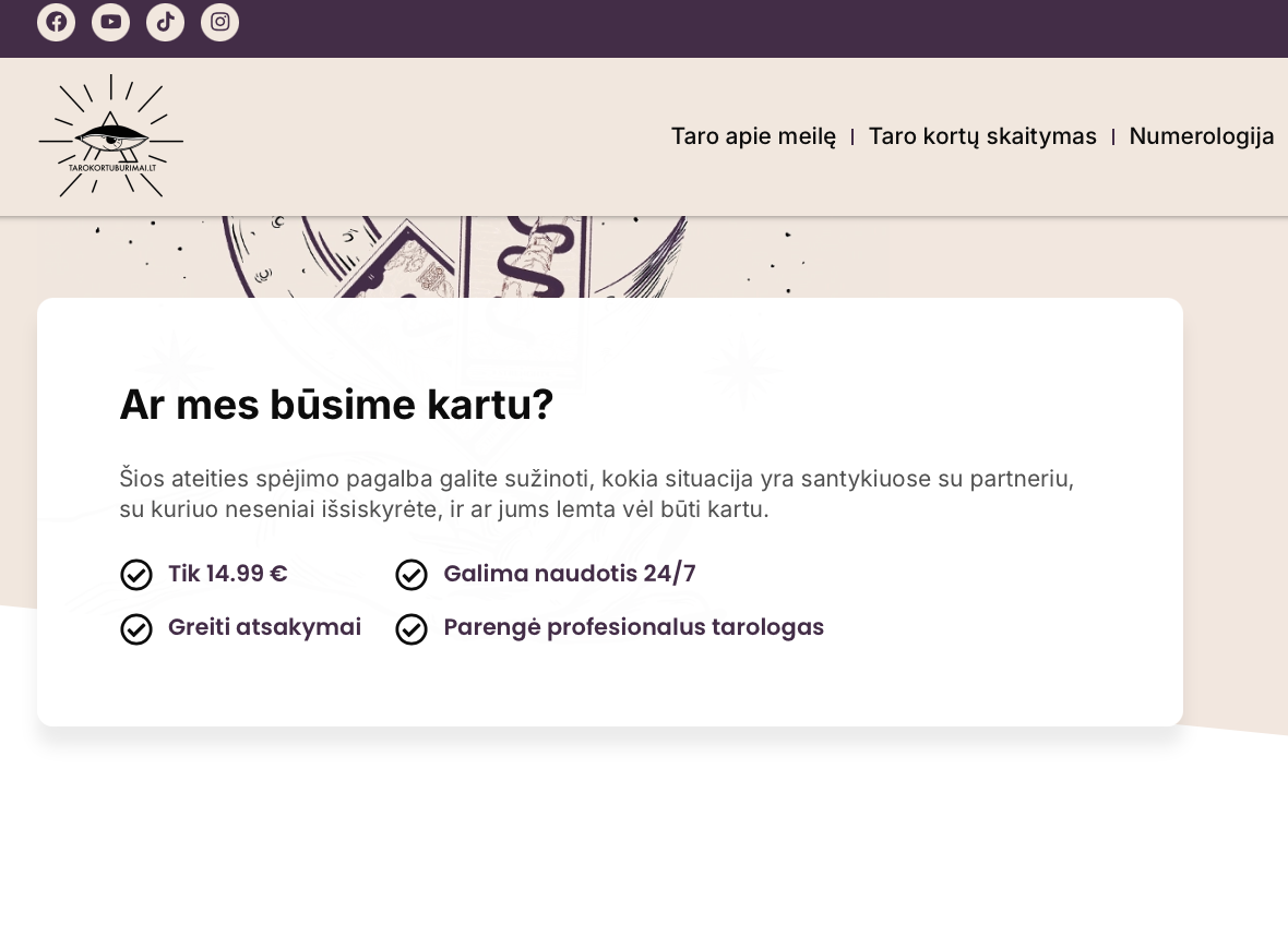 Ar mes būsime kartu? | Taro kortų būrimas | Taro skaitymas